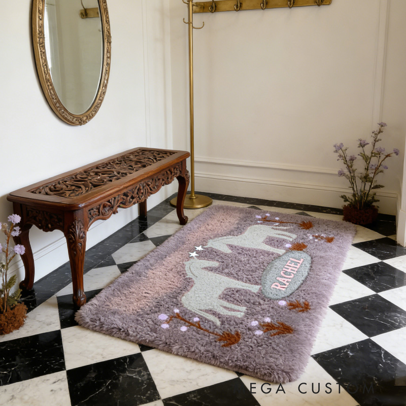 Personalized Rugs Riding Dreaming Horses Birthday Gift for Family Friends for Family for Riding Lovers Equestrian Lovers