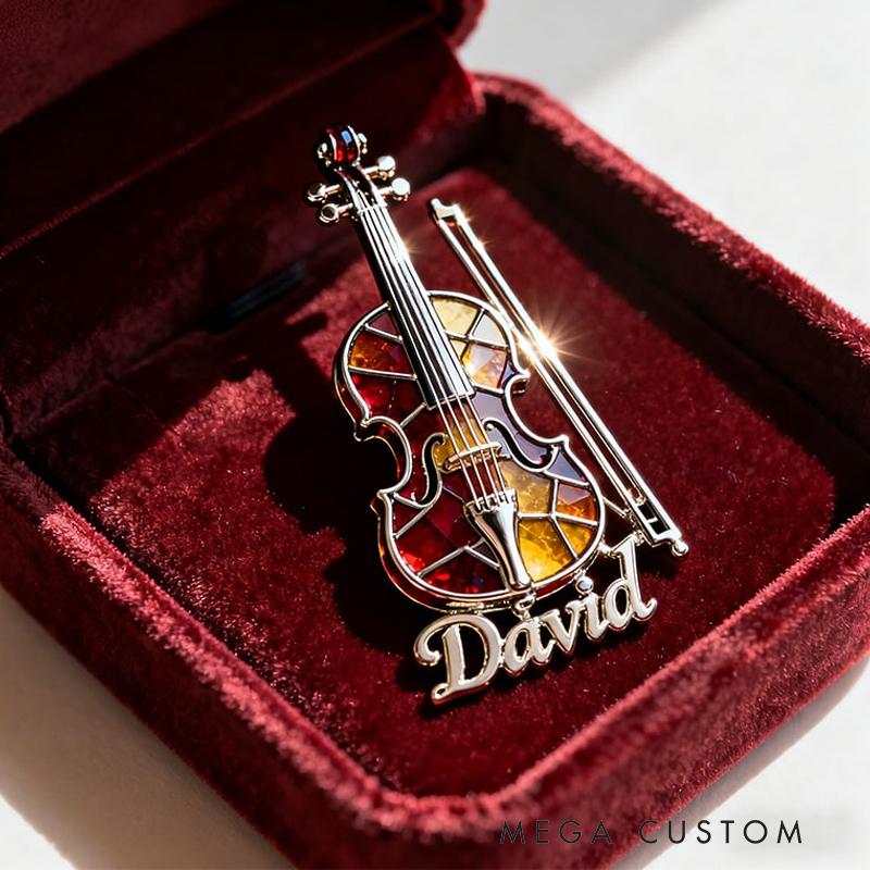 Personalized Violin Custom Enamel Pin Carry Your Passion for Music