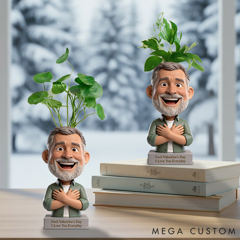 Personalized Couple Photo F*ck Valentine's Day I Love You Everyday Acrylic Flower Vase Custom Shape Man Woman Photo Portrait Vase Valentines Day Gift