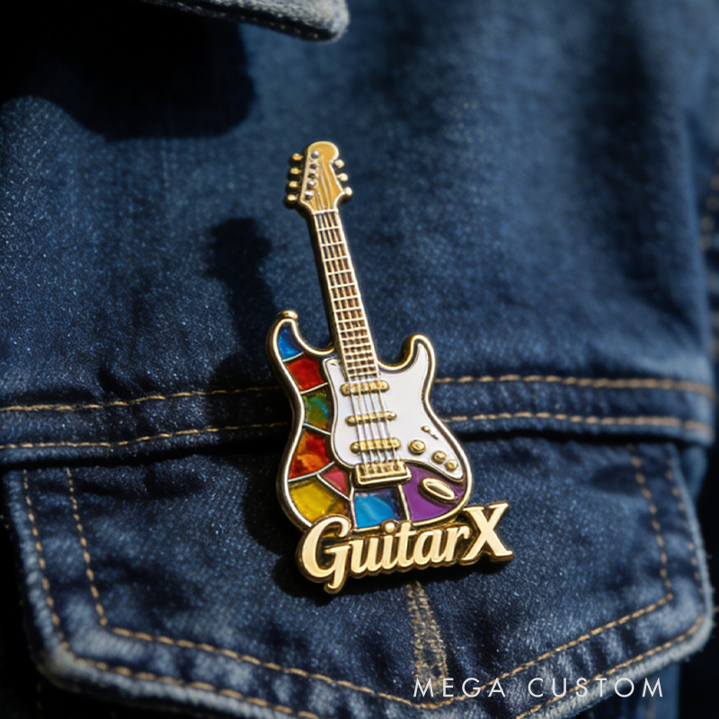 Personalized Electric Guitar Custom Enamel Pin Inspired by Your Favorite Instrument