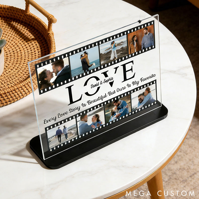 Personalized Photo Every Love Story Is Beautiful Couple Acrylic Plaque Couple Photo Film Strip Acrylic Plaque Valentine's Anniversary Gift 