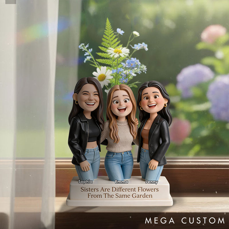 Personalized Photo Sisters Are Different Flowers From The Same Garden Acrylic Flower Vase Custom Shape Bestie Photo Portrait Vase Valentines Day Gift