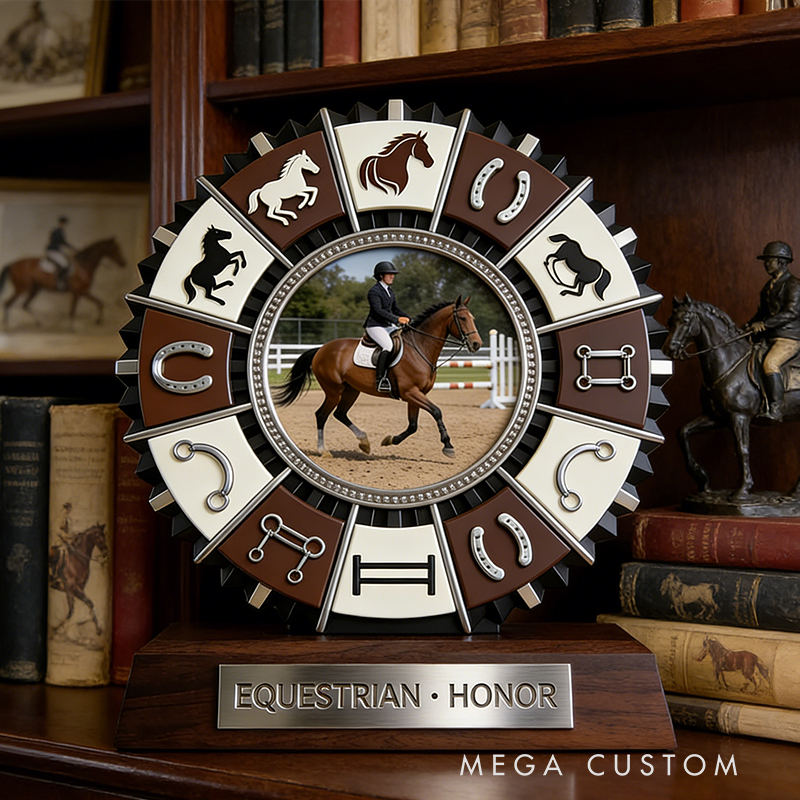 Personalized Equestrian Photo Album Custom Photo and Message Elegant Acrylic Decor Perfect Memorial Holiday Gift