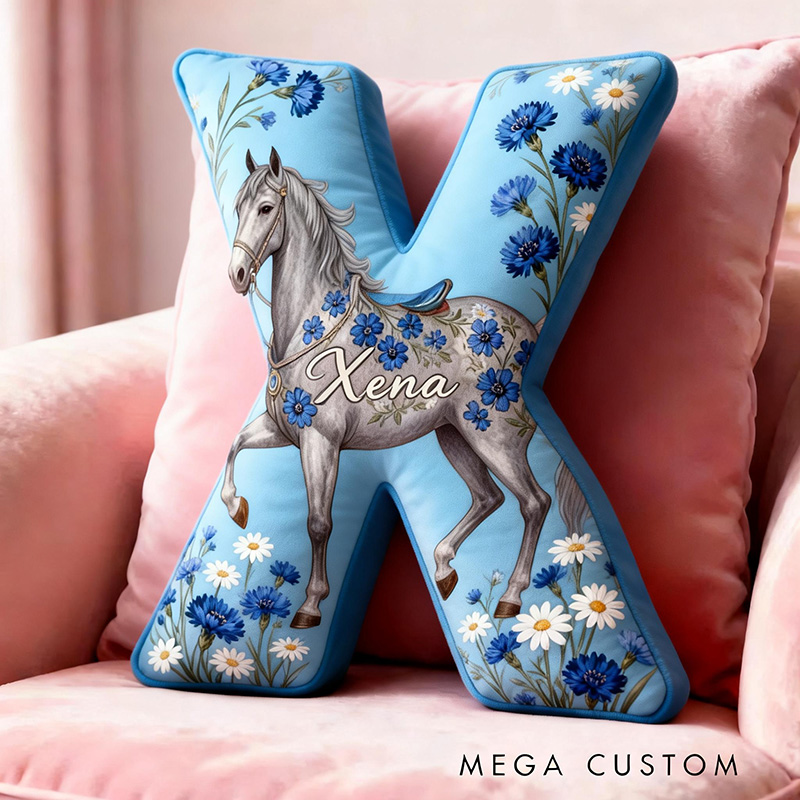 Personalized Pet Lover Cornflower Horse Graphic 3D Print Pillow