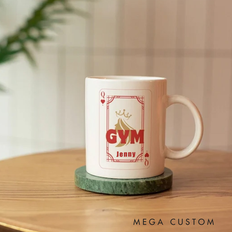 Personalized Gym Queen Mug Couple Queen And King Mug Coffee Bottle Quirky Gift for Fit Couples for Gym Lovers