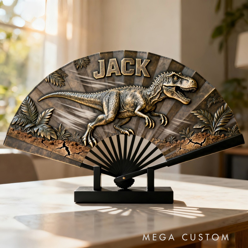 Personalized Dinosaur Pattern Fans the Perfect Gift for Children