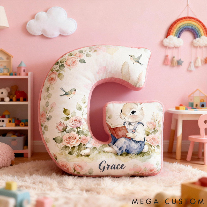 Personalized Pet Lover Funny Reading Rabbit Graphic 3D Print Pillow