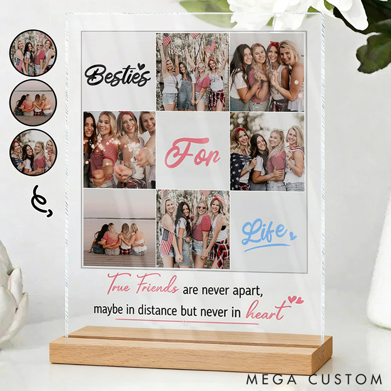 Personalized Bestie for Life Acrylic Plaque Custom Photo  Acrylic Plaque for Friendship Anniversary Gift for Besties for Friends