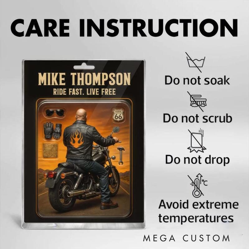 Personalized Biker Gifts Custom Name Motorcycle Rider Acrylic Plaque Desktop Decor for Motorcyclists and Men Fathers Day Gift