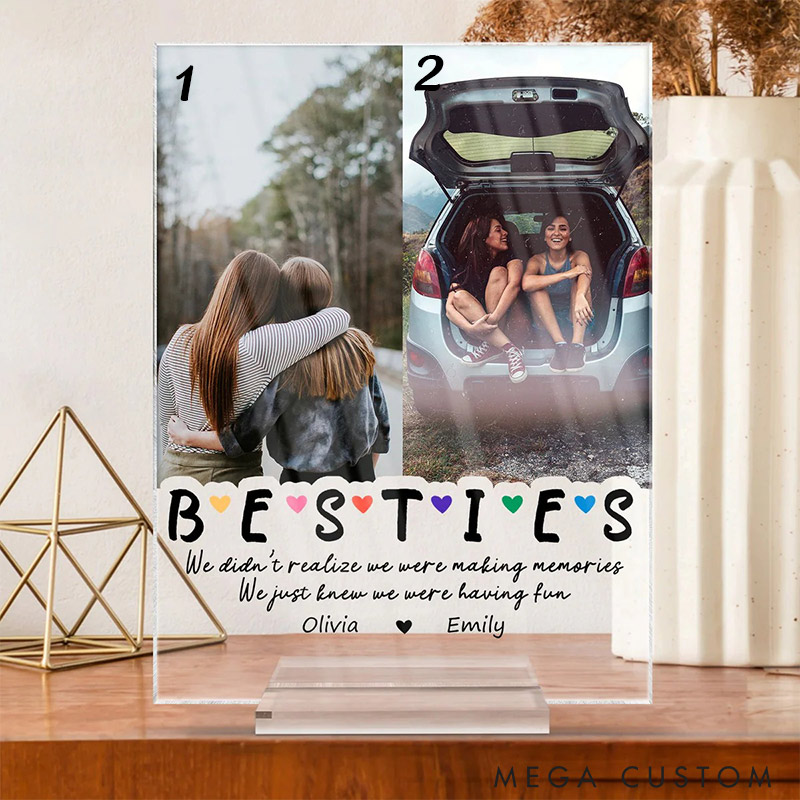 Personalized Bestie for Life Acrylic Plaque Custom Photo  Acrylic Plaque for Friendship Anniversary Gift for Besties for Friends Galentine's Gift for Besties