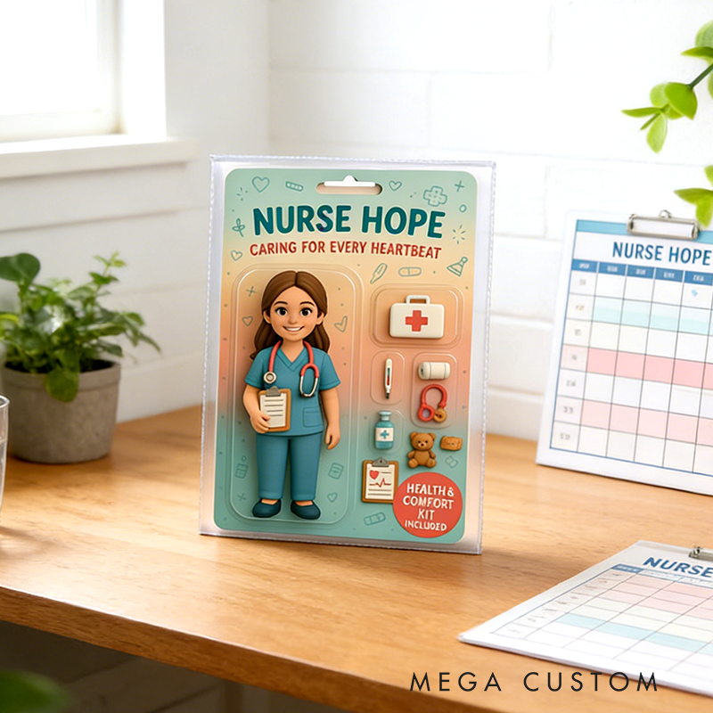 Personalized Nurse Gifts Custom Photo and Name 2D Action Figure Acrylic Block Thank You Gift for School Nurse or Healthcare Worker