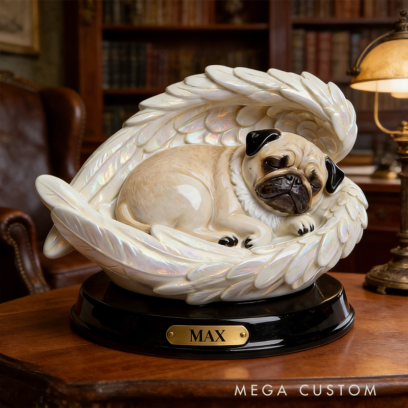 Personalized Angel Wings Pet Commemorative Sculpture Desktop Ornament