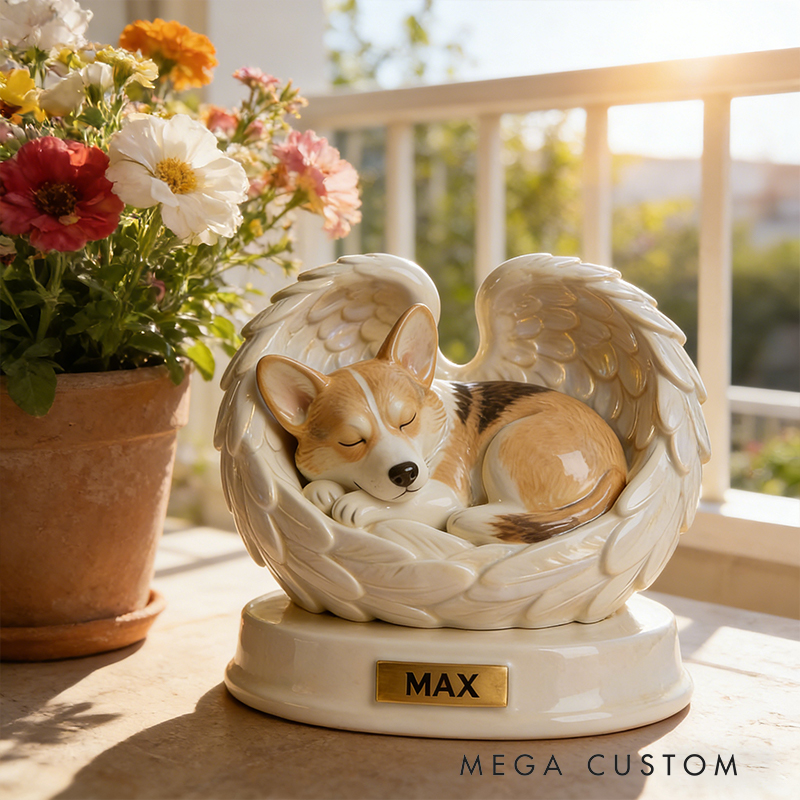 Personalized Custom Pet Memorial Figurine with Angel Wings a Heartfelt Tribute to Your Pet