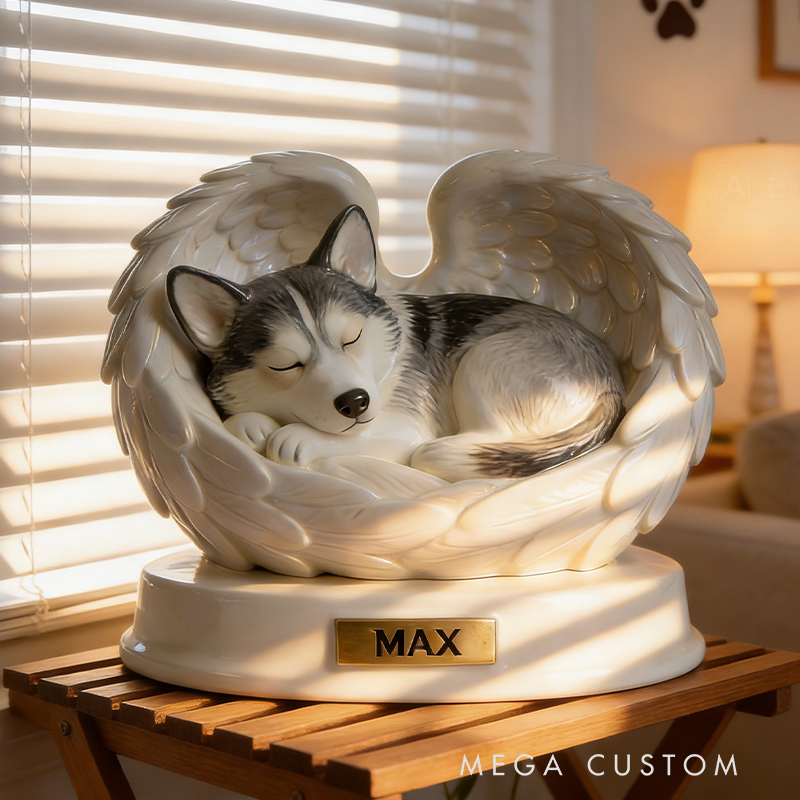 Personalized Angel Wings Sculpture for Pet Remembrance Keep Their Spirit Close to You