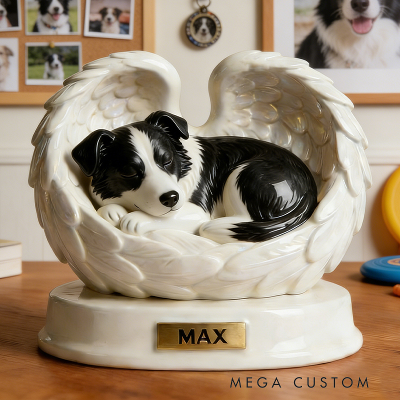 Personalized Pet Memorial with Angel Wings Celebrate the Life of Your Furry Friend