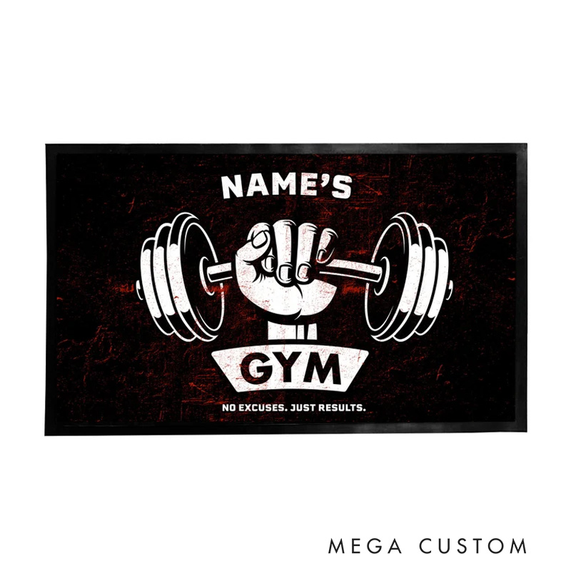 Personalized Home Gym Doormat Name Custom Gifts Present for Gym Lovers