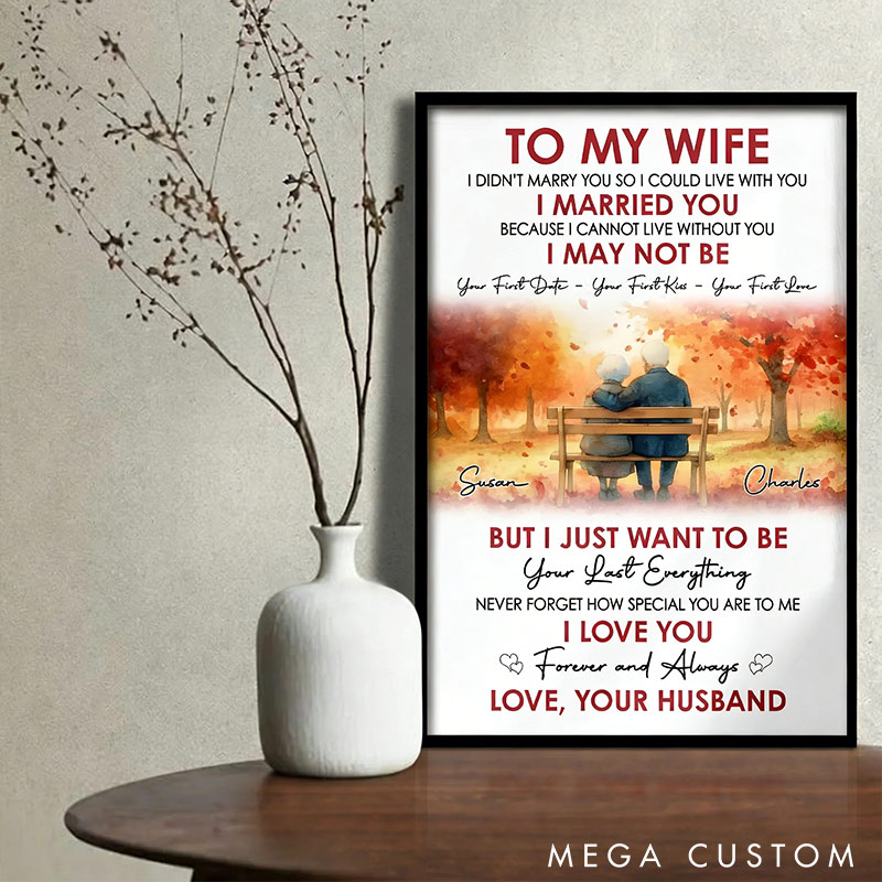 Personalized Gifts for Elderly Couple Canvas Print Wall Art To My Wife Couple Poster Valentines Gift for Wife Anniversary Gift for Wife Confession for Wife