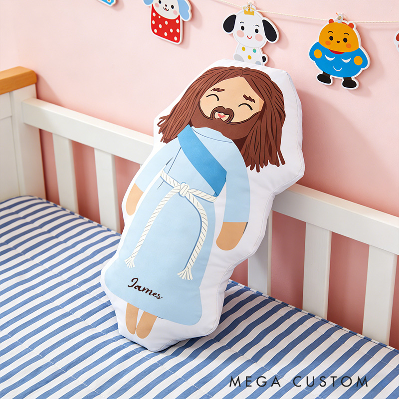 Personalized Jesus Pillow with Custom Name Religious Gift Graphic 3D Print Pillow Christian Jesus Pillow Prayer Corner Faith Gift