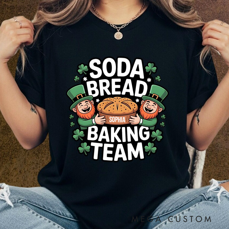 Personalized Soda Bread Baking Team Classic T-Shirts Irish Baker Tee Baking Lover Shirt with Name Gift for Baker Irish