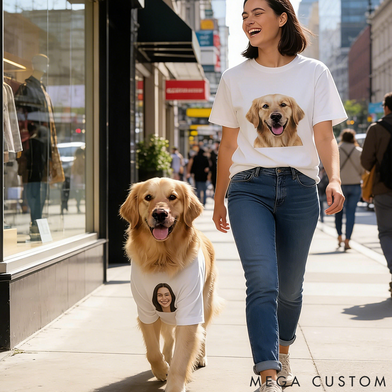 Personalized Pet Lover Custom Couple Tshirt Parent Ver Dog parent and Dog Couple Shirts Cat parent and Cat Couple Shirts Personalized matching shirt T-Shirt