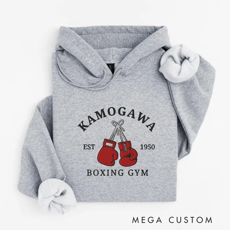 Personalized Fitness Classic Hoodies Embroidered Anime Hoodie Boxing Gym Pullover for Fitness Enthusiasts Bodybuilders and Gym Lovers