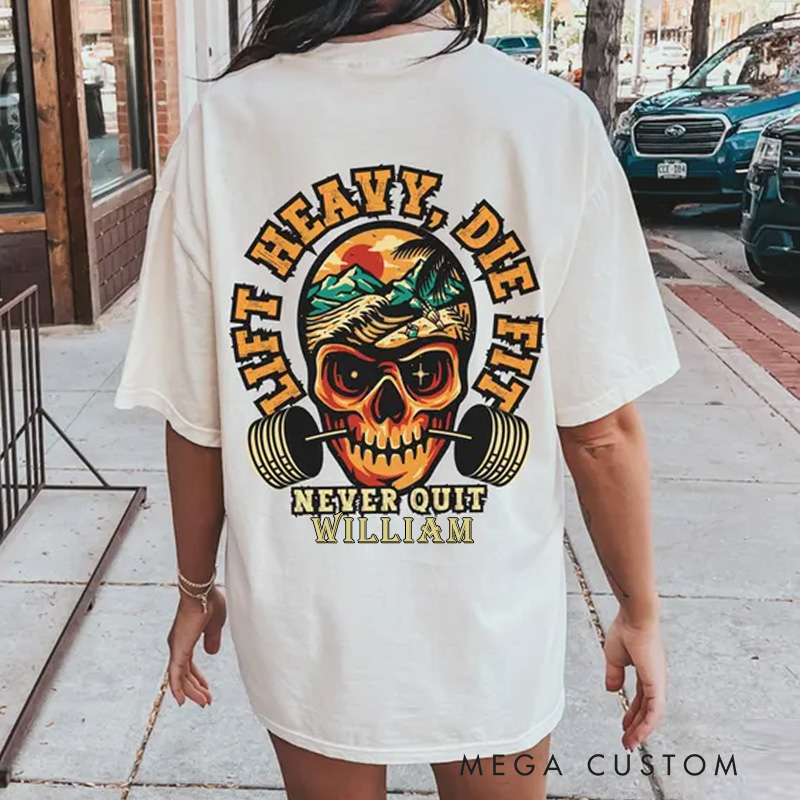 Personalized Gym Classic T-Shirt Never Quit Shirt Weightlifting Gifts For Fitness Lover for Fitness Enthusiasts Bodybuilders and Gym Lovers