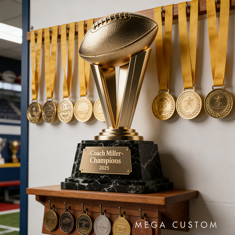 Personalized Acrylic American Football Coach Trophy