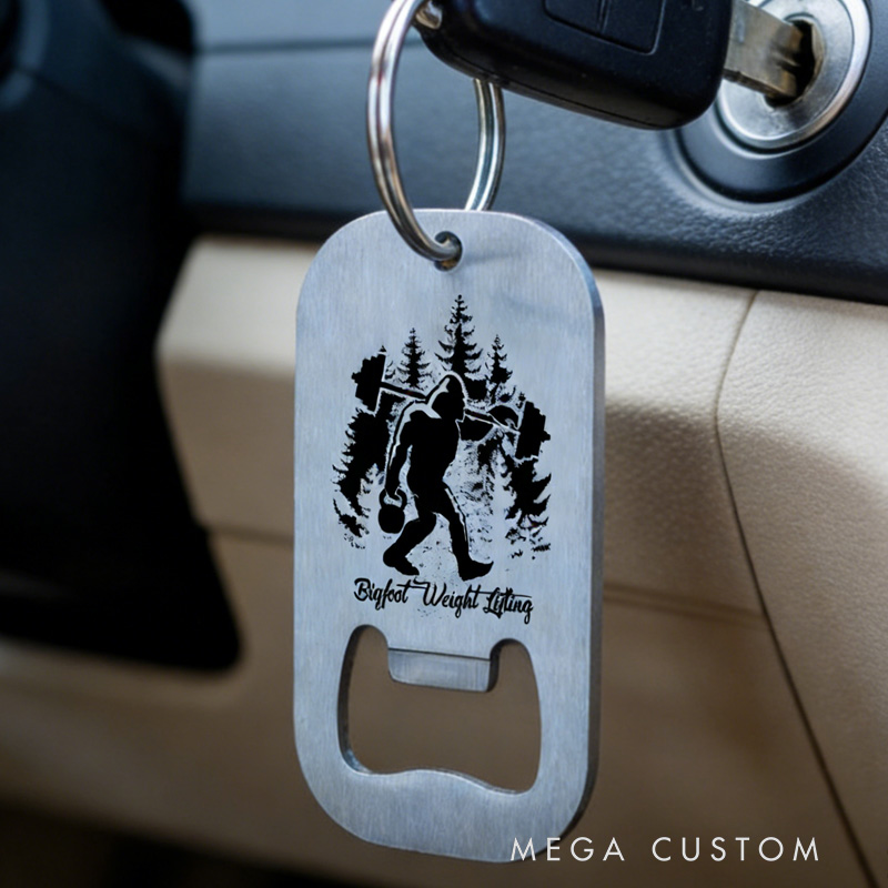 Personalized Line Art Gymer Stainless Steel Key Ring Bottle Opener Key Ring for Gym Lovers
