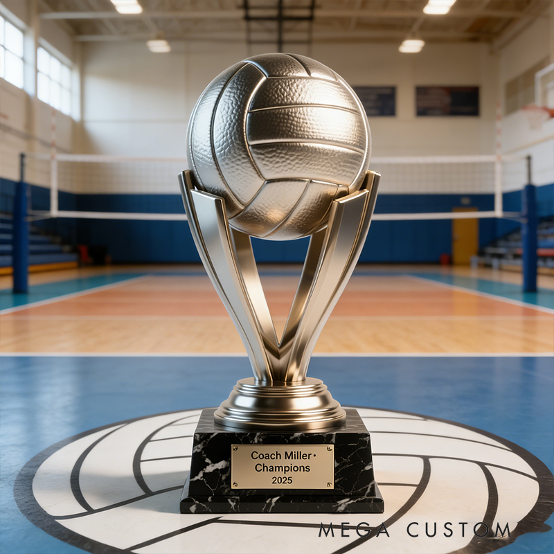 Personalized Acrylic Volleyball Coach Trophy