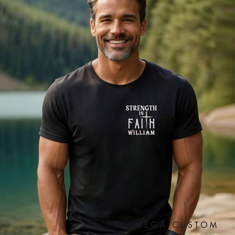 Personalized Gym Classic T-Shirt Strength Faith Based Christ Gift Ideas for Fitness Enthusiasts Bodybuilders and Gym Lovers