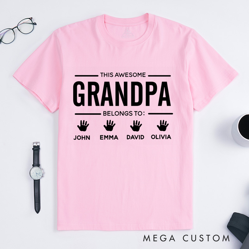 Personalised Father's Day Gift for Grandpa Custom Grandpa Shirt With Grandkids Names Custom Grandpa Shirt Grandpa Shirt With Grandkids Names
