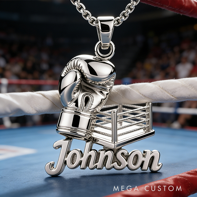 Personalized Boxing Glove Name Necklace the Perfect Gift for Boxing Lovers