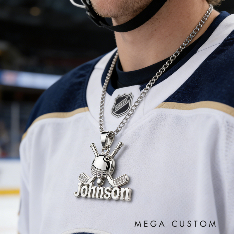 Personalized Hockey Name Necklace the Perfect Gift for Hockey Lovers