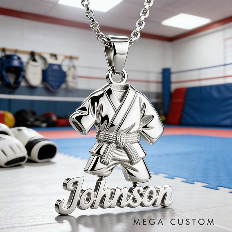 Personalized Taekwondo Name Necklace the Perfect Gift for Taekwondo Lovers
