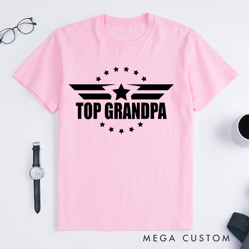 Personalized Top Grandpa T Shirt Custom Gift for Grandfather Father's Day Birthday Comfortable Cotton Shirt for Men Unique Grandpa Appreciation Tee