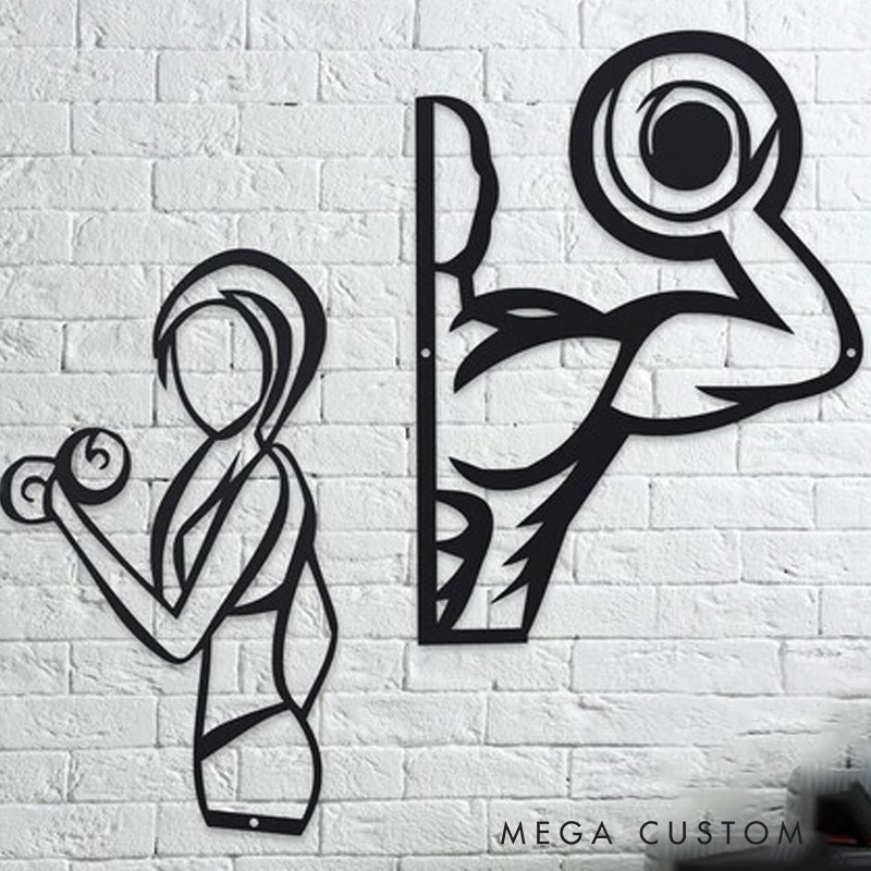 Personalized Metal Gym Sign Workout Couple Signs His and Hers Metal Sign for Gym Lovers