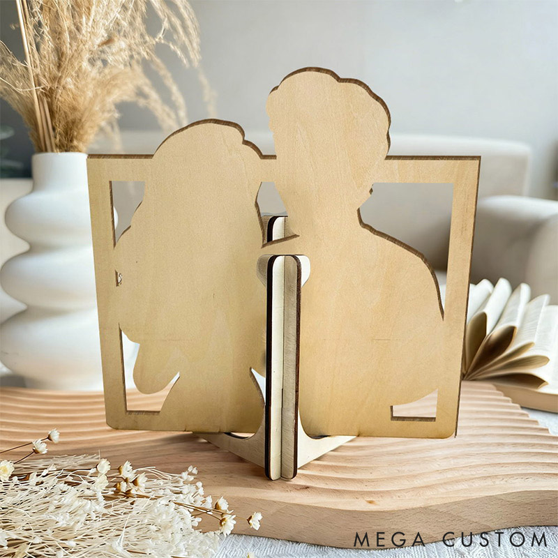 Personalized 3d Wooden Cartoon Wall Art Custom Cartoon Couple Portrait Wood Home Decor Valentine's Day Gifts Anniversary Gift