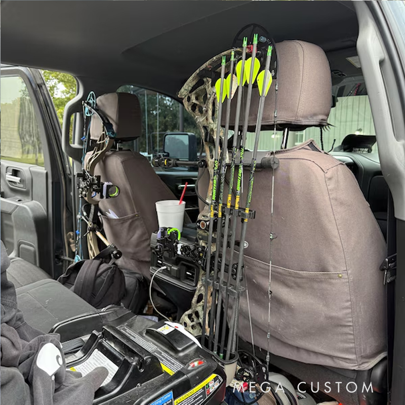  Headrest Bow Hanger – 3D Printed Archery Gear Holder for In-Car Storage