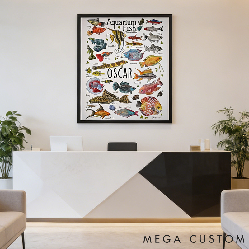 Personalized Pet Lover Tropical Aquarium Fish Gift for Fish Lovers Pet Portrait