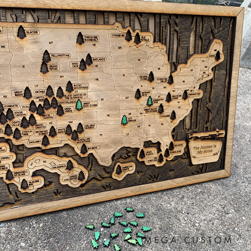 Personalized National Park Tour Map Sign