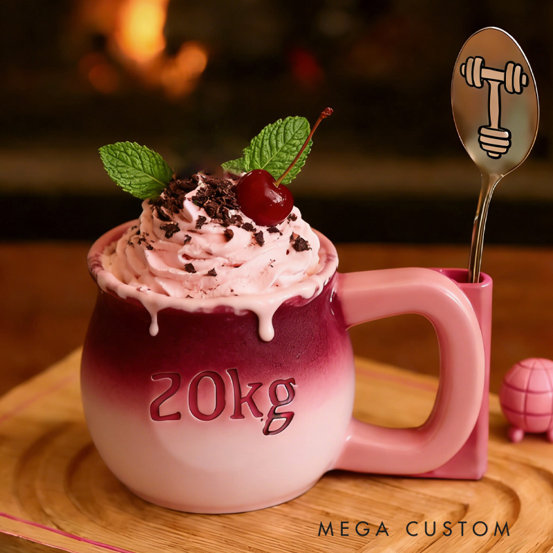 Personalized Kettlebell Ice Cream Pint Holder with Spoon Slot Holder 3D Printed Cozy with Spoon Slot Fitness Inspired Cozie Gym Gift Fuzzy Texture for Gym Lover