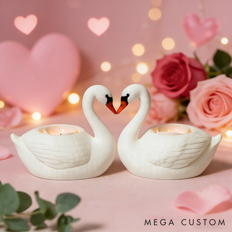 Personalized Swan Candle Holder 3D Printed Swan Candle Holder Bridal Shower Favor Couple Valentines Gift Date Night Candle Holder