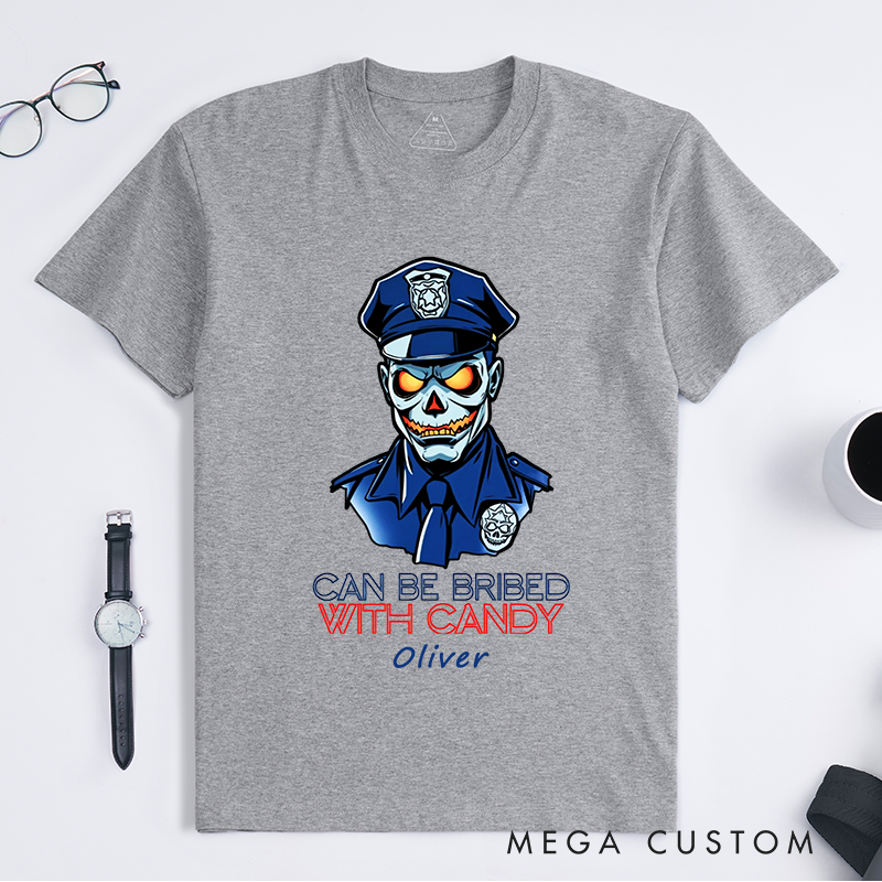 Personalized Playful Skeleton Police Officer Design Gift for Police Officer T-Shirt