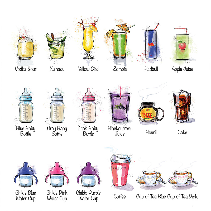 Personalized Family Drinks Print Frame New Home Gift Family Gift Housewarimg Gift 