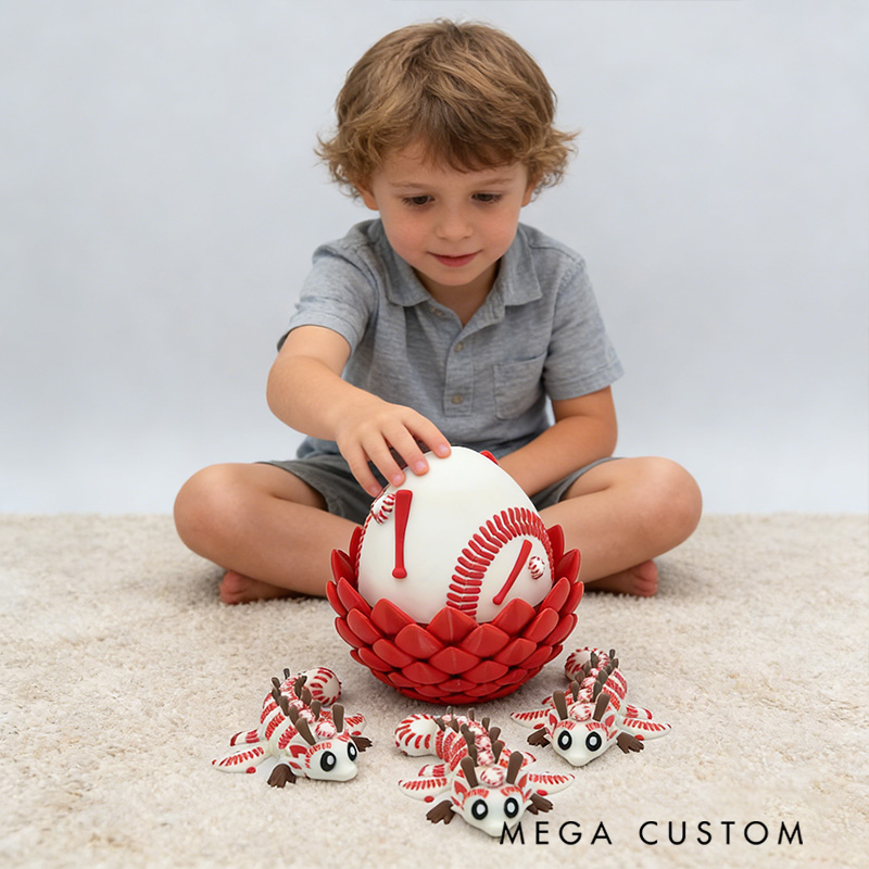 Personalized 3D Baseball Dragon and Egg Baseball the Perfect Gift for Baseball Loving Kids