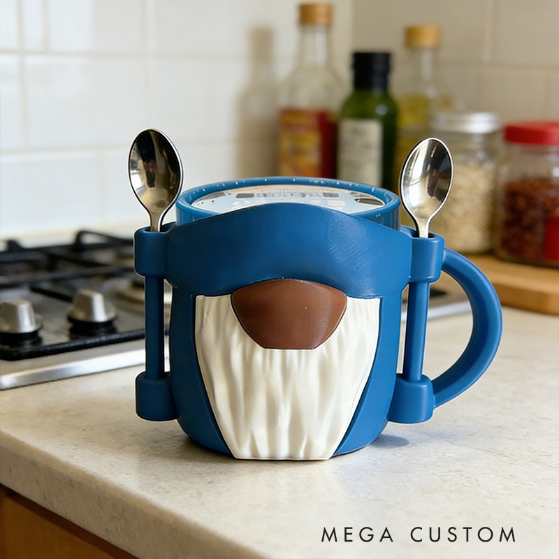 Personalized Hanukkah Gnome Ice Cream Cozy Pint Holder 3D Printed with Spoon Slots Religious Gift Happy Hanukkah Gift for Ice Cream Lover