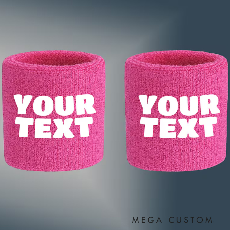 Personalized Custom Printed Sweat Wristbands Your Text Image Logo A Pair for Gym Lovers
