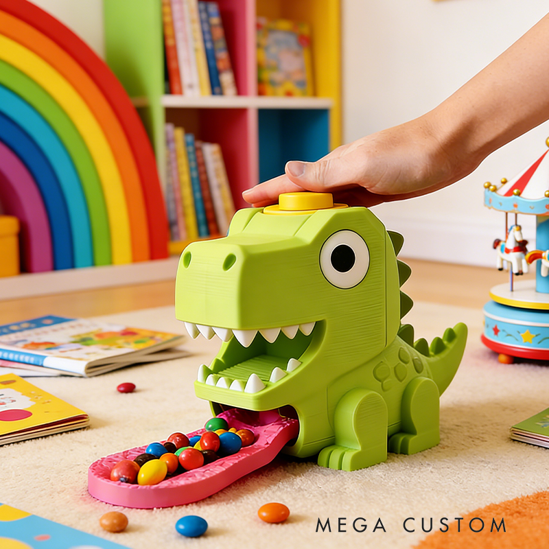Cute Dinosaur Candy Dispenser – Interactive Kids Snack Holder with Press-Top Treat Dispensing