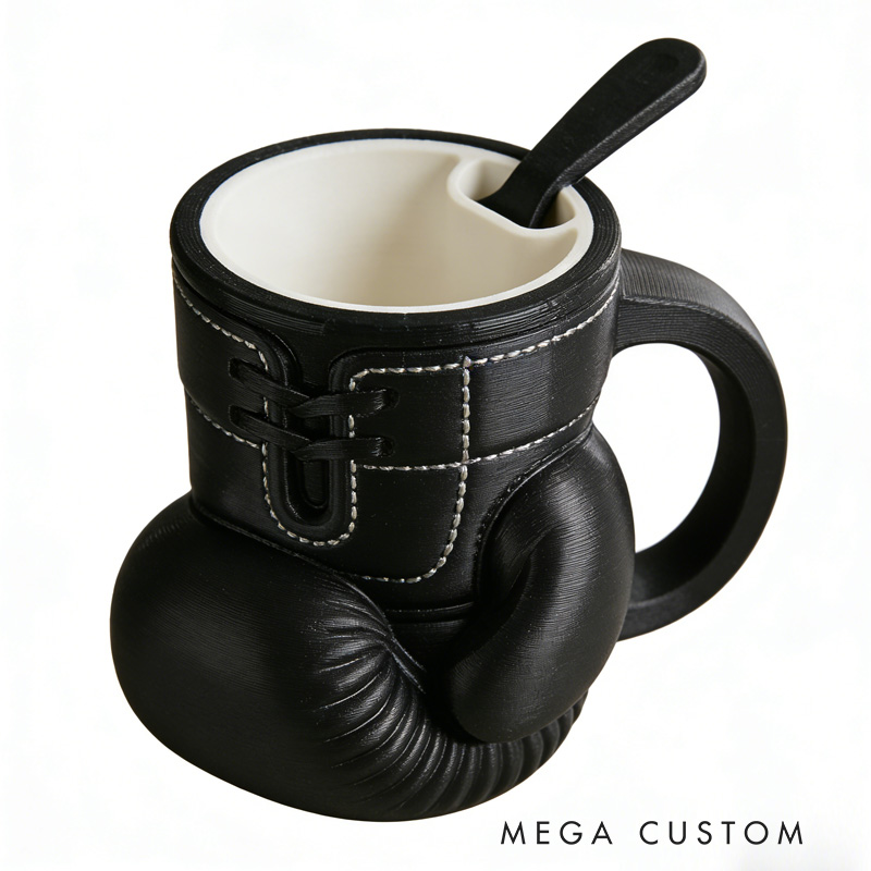 Personalized Boxing Glove Ice Cream Pint Holder with Spoon Slot Holder 3D Printed Cozy with Spoon Slot Fitness Inspired Cozie Gym Gift Fuzzy Texture for Gym Lover