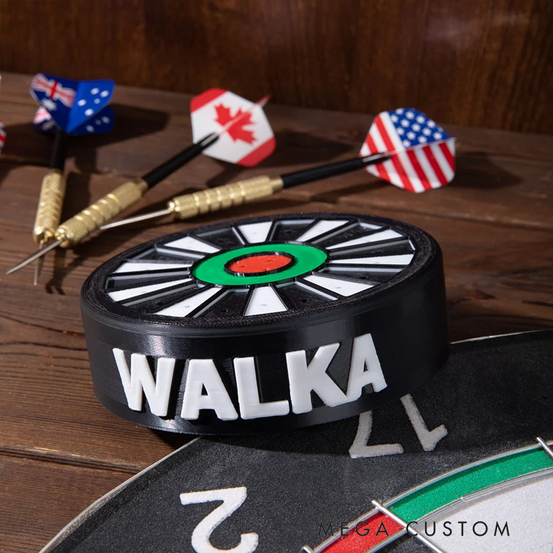 Personalized 3D Printing Mini Dartboard Design Dart Holder with Name Holds 23 Pcs Darts Birthday Gift for Dart Lover